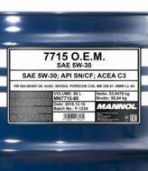 MN7715-60 - Olej 5W30 MANNOL OEM VAG/BMW 60l API SN/CF ACEA C3/VAG 507.00 /BMW LL-04