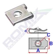 16031 ROM - Blaszka montażowa 12x15 pod wkręt 4,8mm 