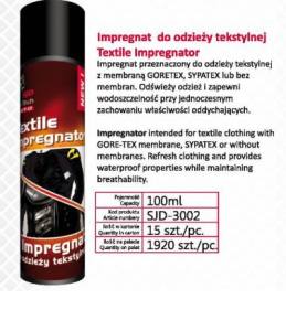 SJD-3002 - Środek impregnujący do odzieży tekstylnej SJD /spray 100ml/ impregnat