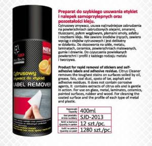 SJD-2013 - Środek do usuwania naklejek i etykiet SJD /spray 400ml/zmywacz kleju (na bazie olejków)