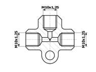 SPY 83-2 - Złączka przewodów hamulcowych 83-2 Trójnik M10x1.25