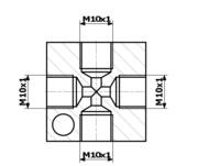 SPY 86-4 - Złączka przewodów hamulcowych 86-4 Czwórnik M10x1