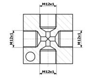 SPY 86-5 - Złączka przewodów hamulcowych 86-5 Czwórnik M12x1