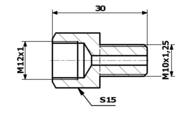 SPY 88-5 - Złączka przewodów hamulcowych 88-5 Łącznik W M12x1 - Z M10x1,25