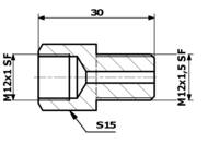 SPY 88-18 - Złączka przewodów hamulcowych 88-18 Łącznik W M12x1 SF - Z M12x1,5 SF