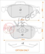 VE33119 - Klocki hamulcowe VEGGA /+ZESTAW MONTAŻOWY/ (odp.GDB1687) RENAULT MEGANE II