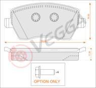 VE33179 - Klocki hamulcowe VEGGA /+4 ŚRUBY/ (odp.GDB3332) MICRA 03-/CLIO 05-