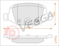 VE33201 - Klocki hamulcowe VEGGA /tył/ (odp.GDB1384) FIAT PANDA 04-/PUNTO 99-