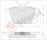 VE33204 - Klocki hamulcowe VEGGA /tył/ (odp.GDB466) FIAT MAREA 96-/ALFA ROMEO 146 94-