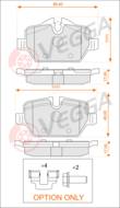 VE33206 - Klocki hamulcowe VEGGA /tył/ /+ZESTAW MONTAŻOWY/ (odp.GDB1612) BMW E90 05-/E87 04-