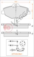 VE33261 - Klocki hamulcowe VEGGA /+2 CZ/ /+ZESTAW MONTAŻOWY/ (odp.GDB1542) DB W211 02-