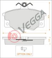 VE33279 - Klocki hamulcowe VEGGA /+CZ/ (odp.GDB458) ALFA ROMEO 146 94-/FIAT PUNTO 94-