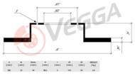 VE31039 - Tarcza hamulcowa VEGGA (odp.DF4558) /tył/ 282X12 VAG PASSAT 05-
