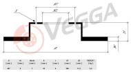 VE31087 - Tarcza hamulcowa VEGGA (odp.DF4185) /tył/ PSA C3/1007/307/PARTNER 00-