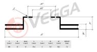 VE31101 - Tarcza hamulcowa VEGGA (odp.DF2776) /przód/ 288X25 VAG SHARAN/FORD GALAXY 96-