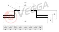 VE31199 - Tarcza hamulcowa VEGGA (odp.DF2390S) /przód/ 300X28 FORD TRANSIT 06-