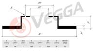 VE31296 - Tarcza hamulcowa VEGGA (odp.DF4463) /tył/ 250X10 MITSUBISHI COLT VI 02-/SMART FORFOUR 04-