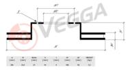 VE31139 - Tarcza hamulcowa VEGGA (odp.DF1625) /przód/ 256X23,9 ASTRA F/VECTRA A/B