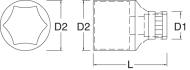 12303 SAT - Nasadka 3/8" 8mm 