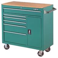 SAT95109 - Wózek warsztatowy 8 szuflad z drewnianymblatem bez wyposażenia