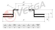 VE31395 - Tarcza hamulcowa VEGGA (odp.DF4169) /przód/ 280X22 NISSAN ALMERA 00-/PRIMERA 96-