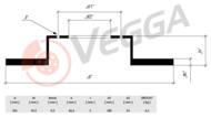 VE31376 - Tarcza hamulcowa VEGGA (odp.DF1028) /tył/ 265X10,5 RENAULT SAFRANE I 92-/SCENIC 99-