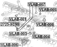 VLAB-005 - Tuleja belki FEBEST /tył górny/ VOLVO S60/S80/V70/XC70/XC90 99-