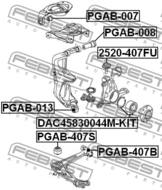 PGAB-407S - Tuleja wahacza FEBEST /przód przednia/ PSA 407 04-/C5 08-