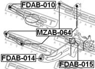 FDAB-014 - Tuleja wahacza FEBEST /tył/ wzdłużnego FORD MONDEO 00-07