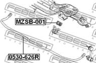 MZSB-001 - Poduszka stabilizatora FEBEST /tył/ 43962 MAZDA 626 91-97
