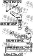 MZAB-B2500U - Tuleja wahacza FEBEST /przód górny/ MAZDA B2500 02-06
