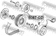 0387-GD - Rolka napinacza FEBEST HONDA JAZZ/FIT 02-08