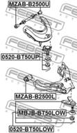 0520-BT50UP - Sworzeń wahacza FEBEST /przód górny/ MAZDA BT-50 06-11