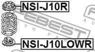 NSI-J10LOWR - Talerz sprężyny FEBEST /tył dolny/ NISSAN X-TRAIL 07-13