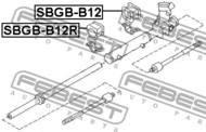 SBGB-B12R - Obejma przekładni układu kierowniczego FEBEST SUBARU IMPREZA 00-07