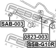 0823-003 - Łącznik stabilizatora FEBEST /tył/ SUBARU IMPREZA 00-07