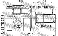 2211-CERII16 - Przegub nap.FEBEST /wew. / HYUNDAI I30 07-12