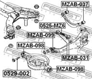 MZAB-037 - Tuleja wahacza FEBEST /tył/ MAZDA 6 02-08 /do wahacza wygiętego/