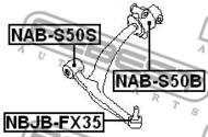 NBJB-FX35 - Osłona sworznia wahacza FEBEST /dolny/ /zestaw/ INFINITI FX45/35 02-08