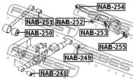NAB-254 - Tuleja wahacza FEBEST /tył/ NISSAN ELGRAND 97-02