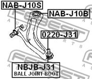 NAB-J10B - Tuleja wahacza FEBEST /przód-tylna/ NISSAN X-TRAIL 07-13