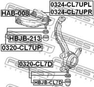 0320-CL7D - Sworzeń wahacza FEBEST /przód dolny/ HONDA ACCORD 02-08
