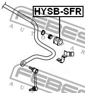 HYSB-SFR - Poduszka stabilizatora FEBEST /tył/ HYUNDAI SANTA FE 00-06