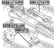 MSB-V75UPR - Tuleja belki FEBEST MITSUBISHI PAJERO/MONTERO 06-