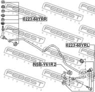 NSB-Y61R2 - Poduszka stabilizatora FEBEST /tył/ 19 NISSAN PATROL/SAFARI 97-06
