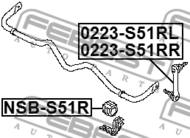 0223-S51RR - Łącznik stabilizatora FEBEST /tył L/ INFINITI QX70/FX 08-