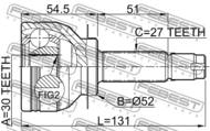 0810-B13 - Przegub nap.FEBEST /zew./ SUBARU LEGACY 03-09