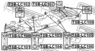 TSB-LC103 - Tuleja belki FEBEST TOYOTA LAND CRUISER 100 98-07