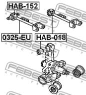 HAB-152 - Tuleja wahacza FEBEST /tył górny/ HONDA CIVIC 01-06