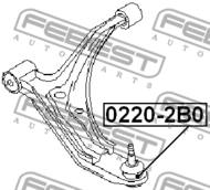 0220-2B0 - Sworzeń wahacza FEBEST /przód dolny/ NISSAN MICRA/MARCH 92-02